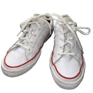 Youth Converse White Leather Sneaker One Star Low Top Gym Classic Sz 3